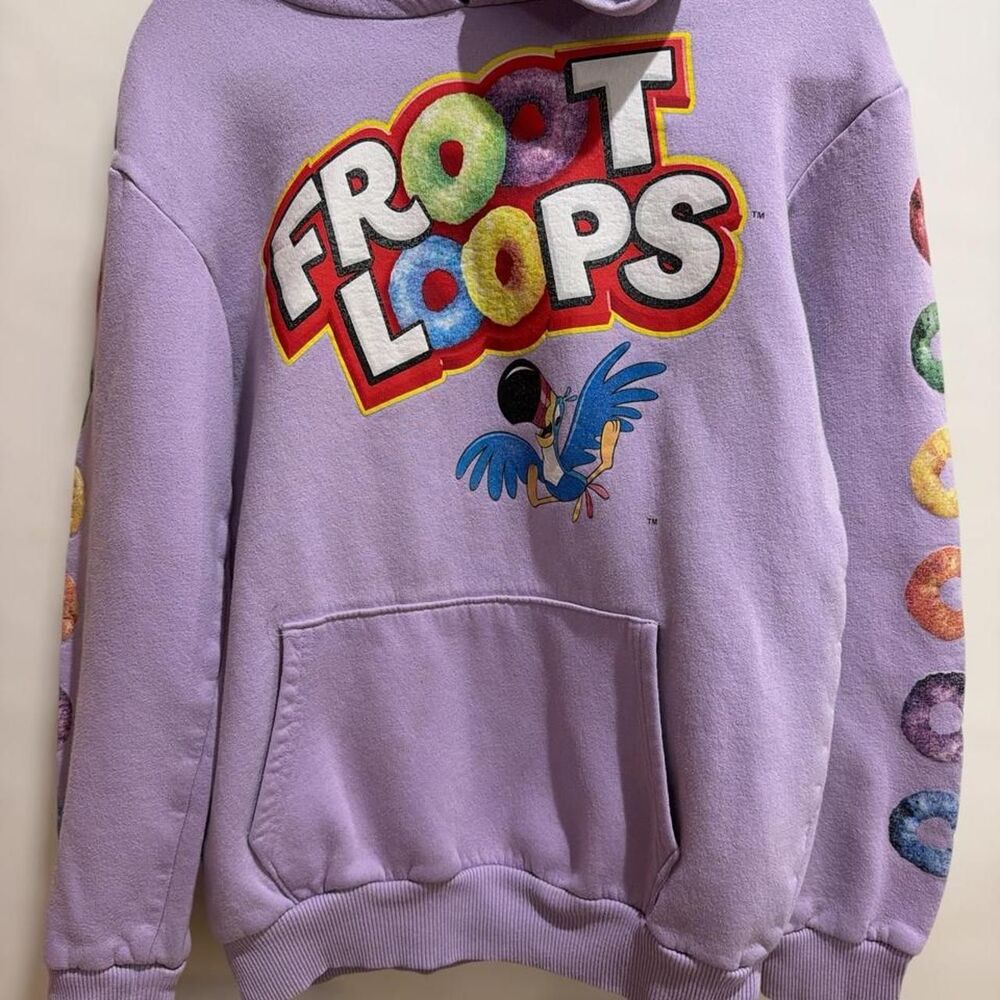Kellogg’s Froot Loops Toucan Sam Purple Graphic Hoodie Size S
